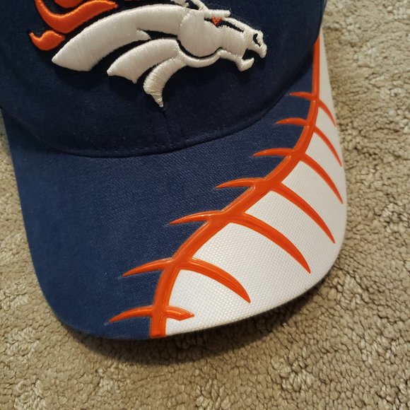 Reebok Denver Broncos Football Cap Hat Men's OS Navy Blue Embroidered Retro 90s - Picture 7 of 11